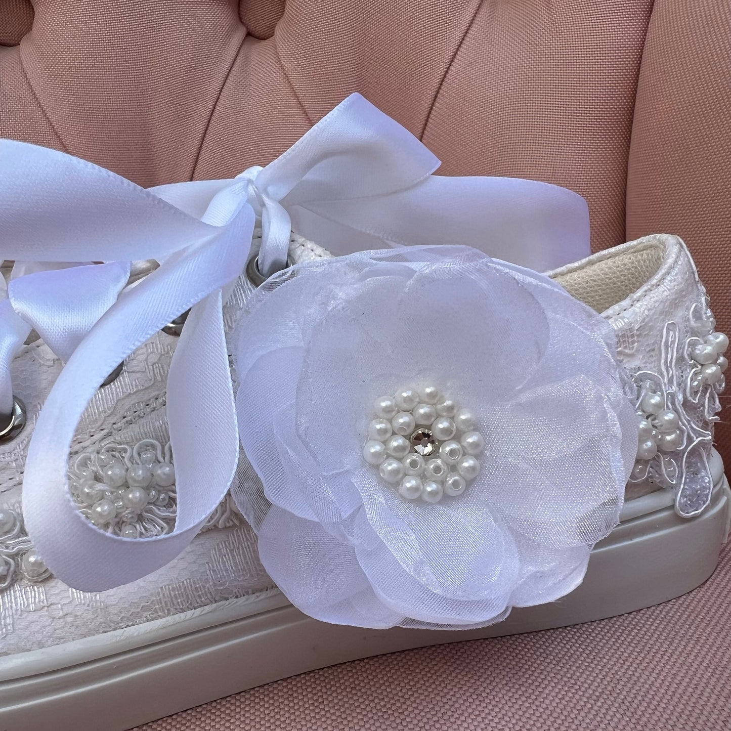 Zapatos tenis de encaje para primera comunion o boda
