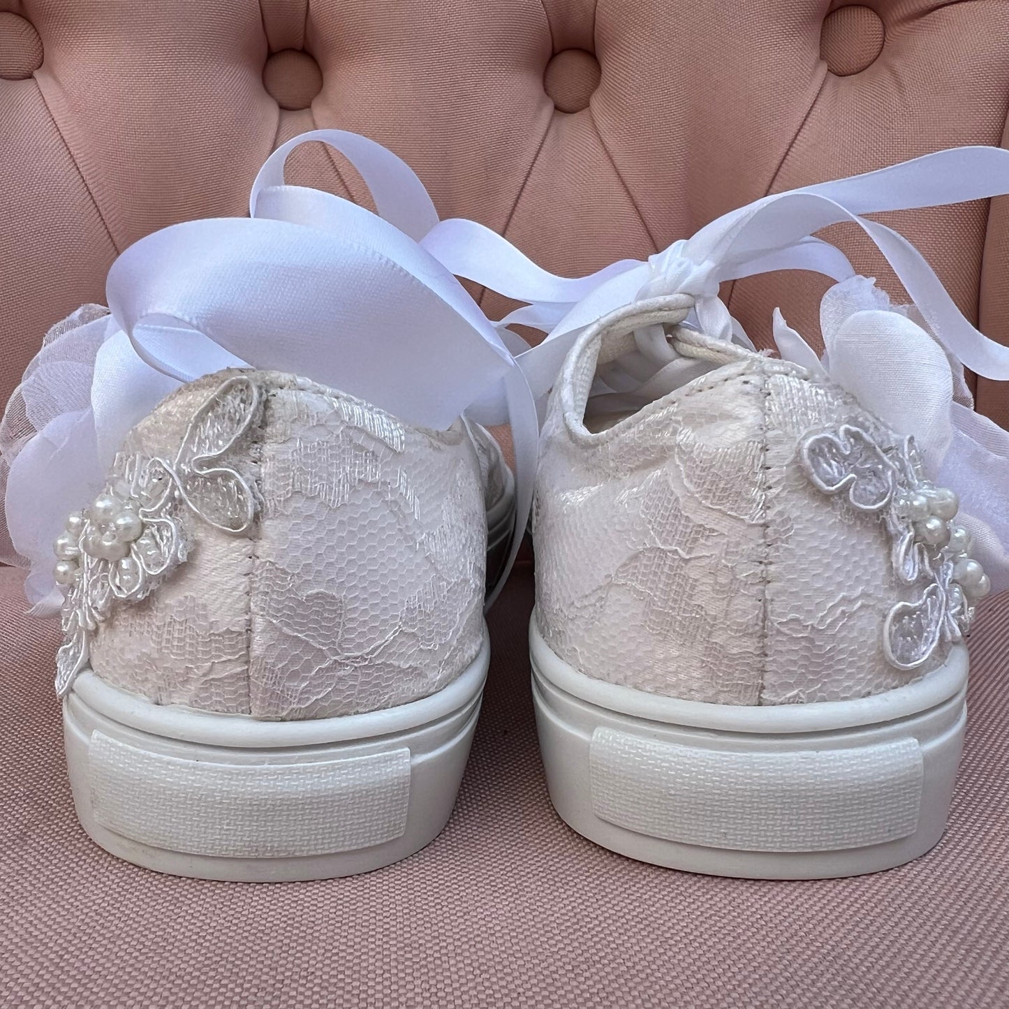 Zapatos tenis de encaje para primera comunion o boda