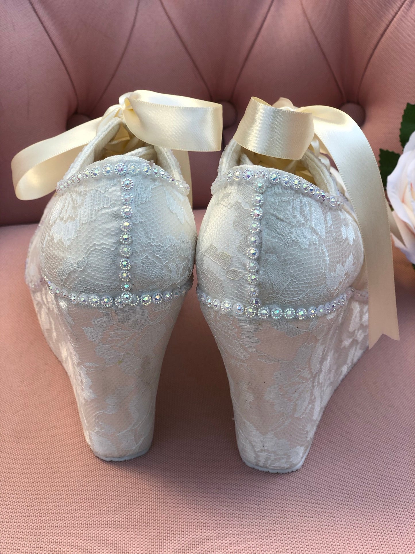 Tenis de Novia Plataforma Perlas Pequeñas