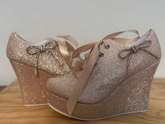 Zapatos Plataforma Rosa Oro