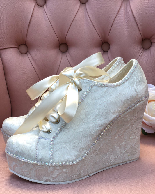 Zapatos Tenis de Novia con Perla pequeña