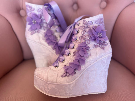 Zapatos para quinceañera lila, tenis de plataforma para quinceañeras