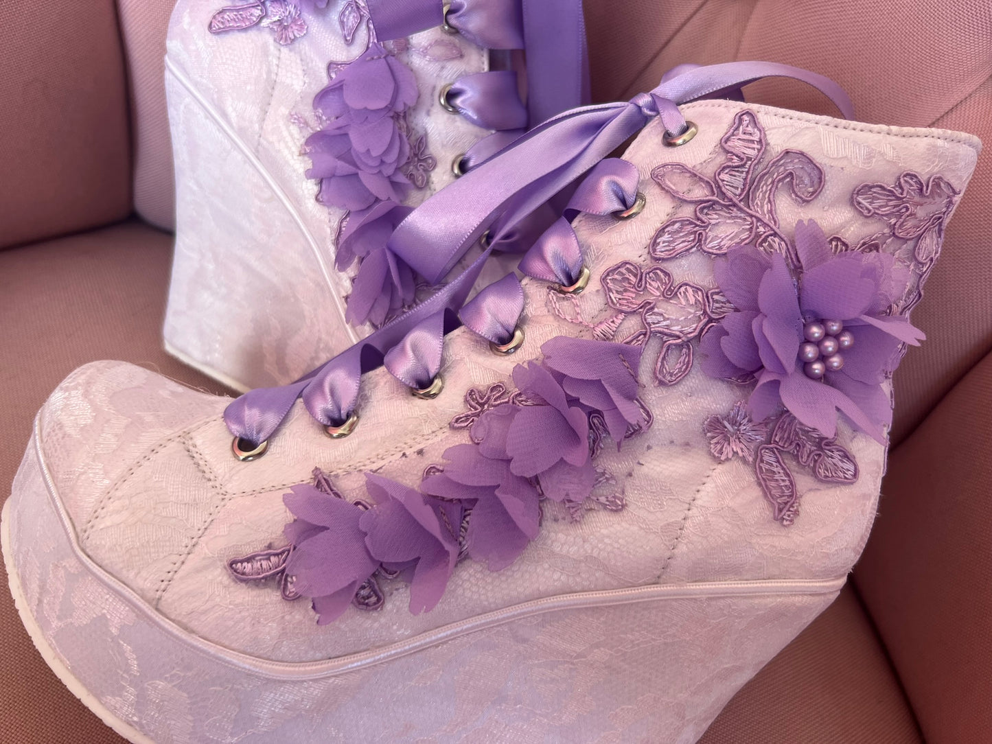 Zapatos para quinceañera lila, tenis de plataforma para quinceañeras