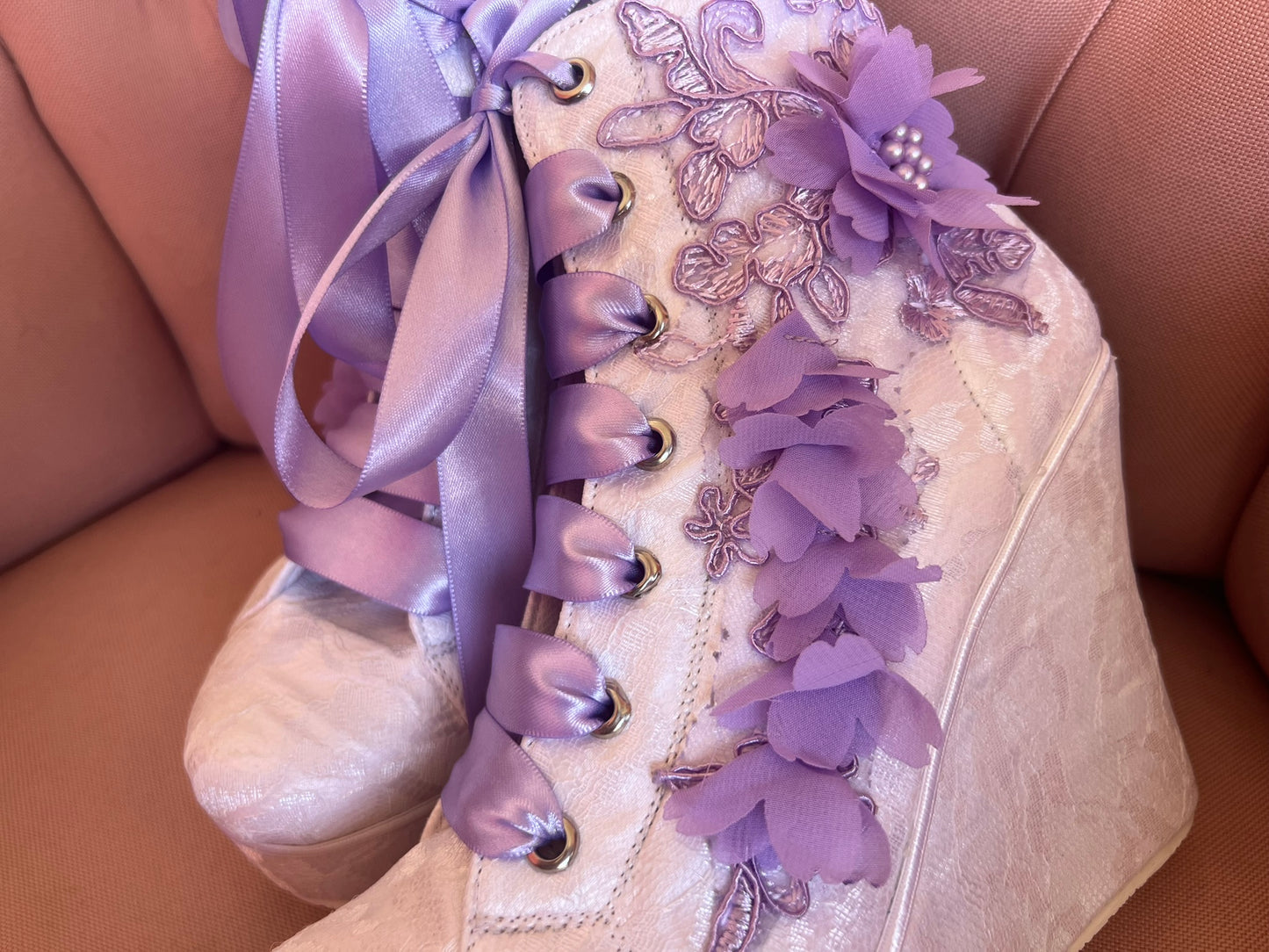 Zapatos para quinceañera lila, tenis de plataforma para quinceañeras