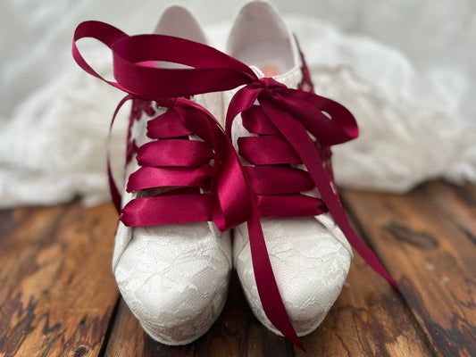Zapatos De Plataforma Para Novia Detalle Vino