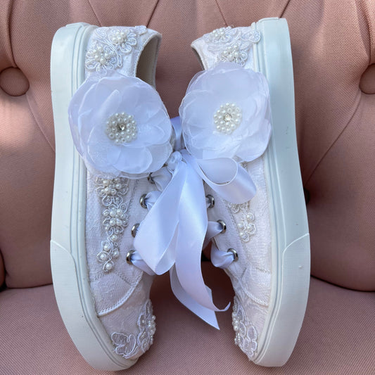 Zapatos tenis de encaje para primera comunion o boda